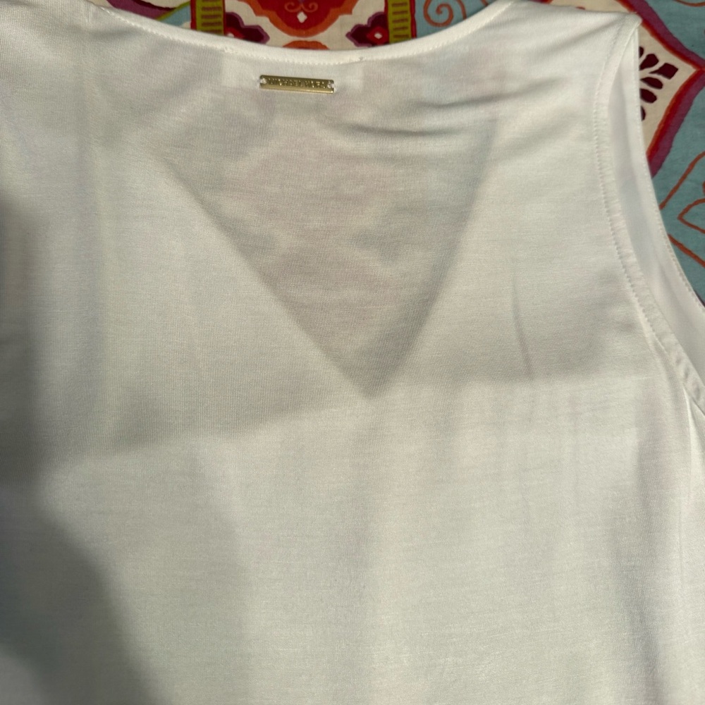 Michael Kors white loose fitting high-low tank top with lining. Size S. EUC.